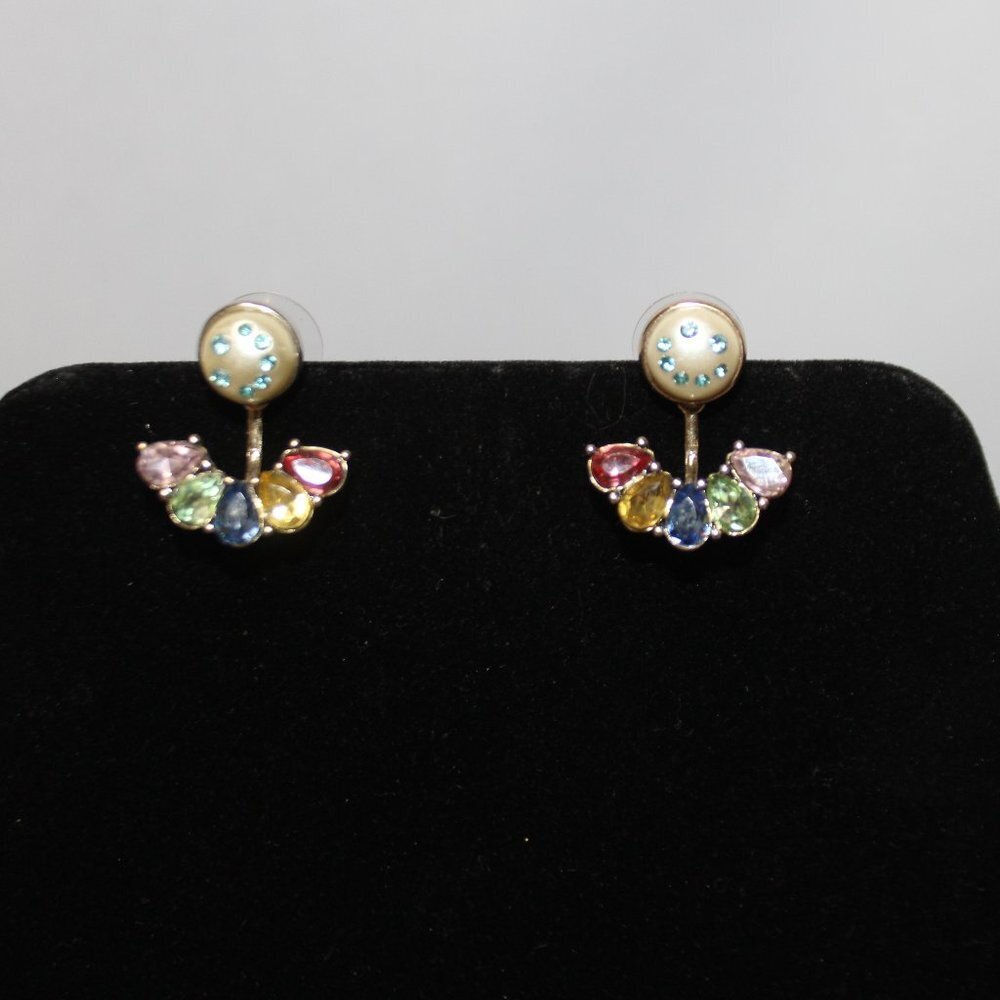 Betsey Johnson Stud Stone Fashion Earrings - Picture 4 of 5